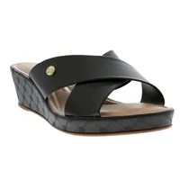 Sandalias Auro color negro confort media cuña