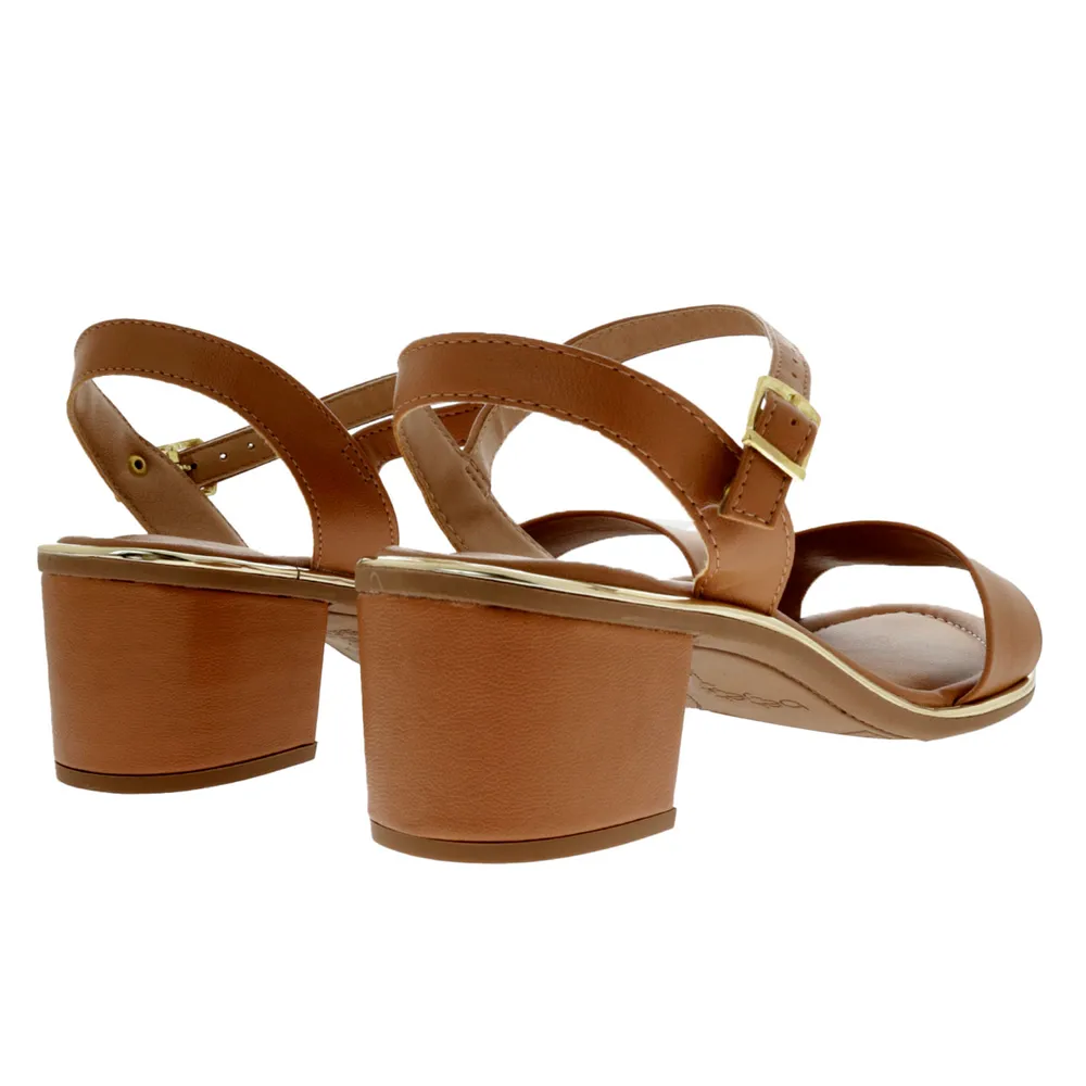 Sandalias Paulette color camel slingback