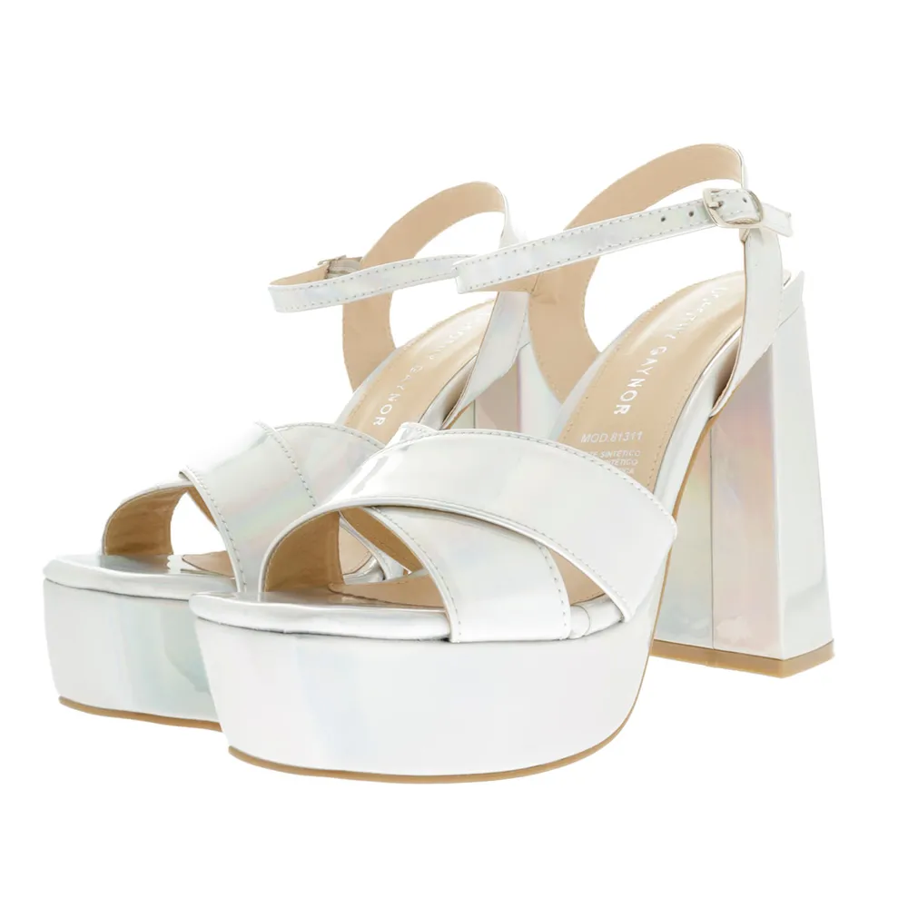 Sandalias Mariel color plata tornasol