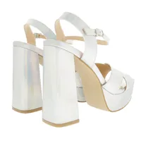 Sandalias Mariel color plata tornasol