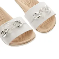 Sandalias Paulette color blanco con cadena