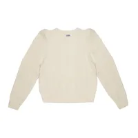 Suéter cerrado color blanco liso para mujer