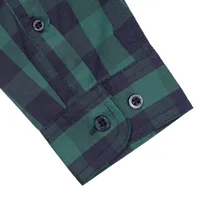 Camisa manga larga color verde de cuadros para hombre