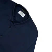 Camisa manga larga color azul marino para hombre