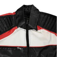 Chamarra biker blanca para hombre