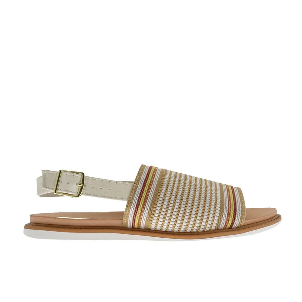 Sandalias Paulette color camel con cinta bordada