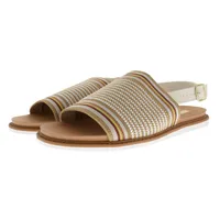 Sandalias Paulette color camel con cinta bordada