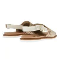 Sandalias Paulette color camel con cinta bordada