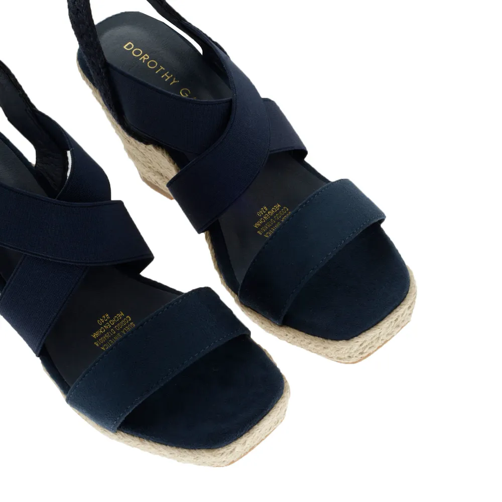 Sandalias color azul marino con ajuste de resorte