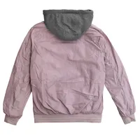 Chamarra bomber con capucha color rosa para mujer