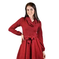 Vestido corto cuello alto rojo para mujer