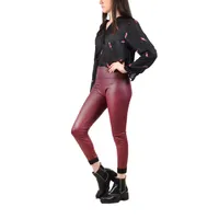 Leggins vino brillantes para mujer