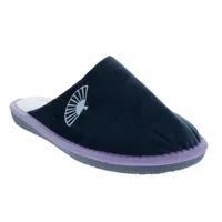 Pantufla Loly color azul marino abanico