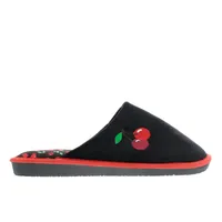 Pantufla Loly color negro cerezas