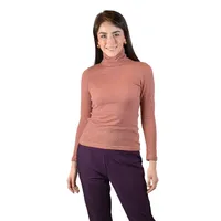 Blusa color rosa con cuello alto para mujer