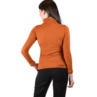 Blusa color ocre con cuello alto para mujer