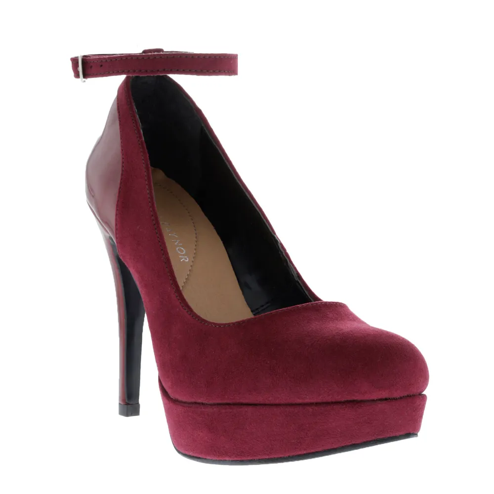 Zapatilla Pump Lesly color vino slingback