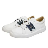 Tenis Raul color blanco con detalle azul