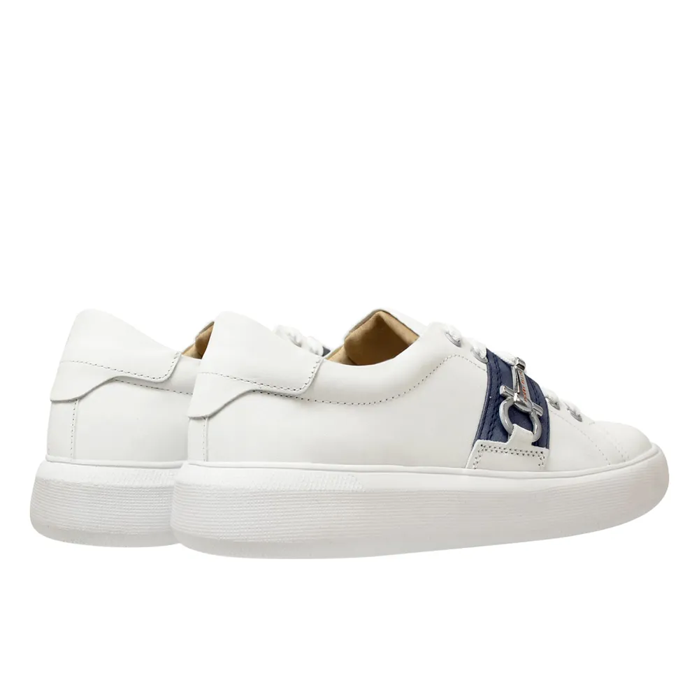 Tenis Raul color blanco con detalle azul