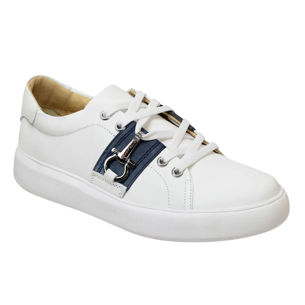 Tenis Raul color blanco con detalle azul