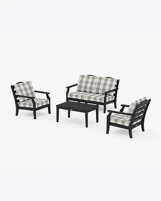 Savannah 4-Piece Deep Seating Set with Loveseat in Buffalo Plaid