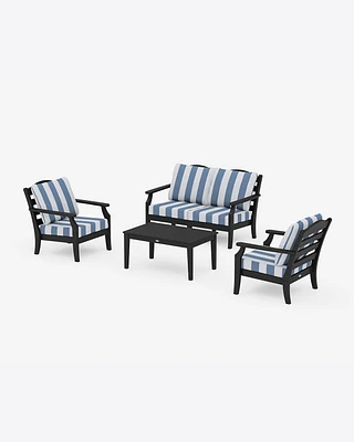 Savannah 4-Piece Deep Seating Set with Loveseat in Cabana Stripe