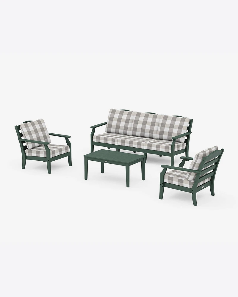 Savannah 4-Piece Deep Seating Set with Sofa Bufflo Plaid