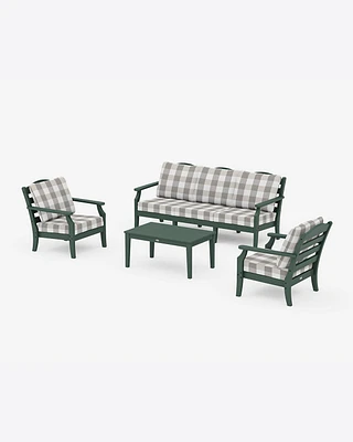 Savannah 4-Piece Deep Seating Set with Sofa Bufflo Plaid