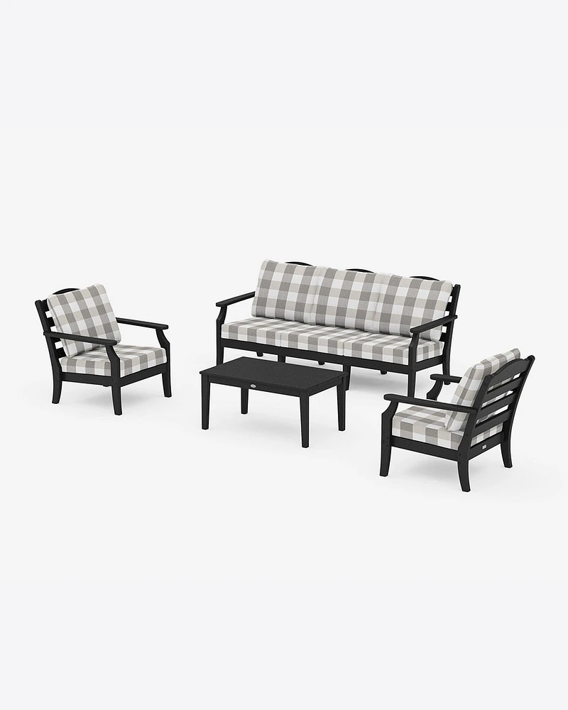 Savannah 4-Piece Deep Seating Set with Sofa in Buffalo Plaid