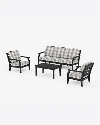 Savannah 4-Piece Deep Seating Set with Sofa in Buffalo Plaid