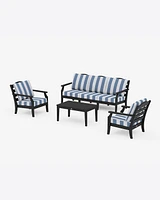 Savannah 4-Piece Deep Seating Set with Sofa in Cabana Stripe