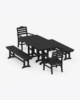 Savannah 5-Piece Dining Set with Benches