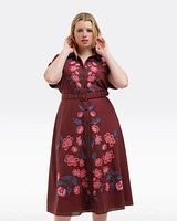 Presley Embroidered Midi Shirtdress Raspberry Pink