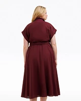 Presley Embroidered Midi Shirtdress Raspberry Pink