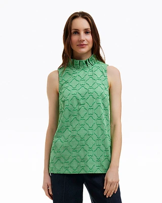 Sleeveless Ingrid Top Textured Stripe