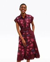 Presley Embroidered Midi Shirtdress Raspberry Pink