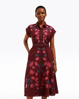 Presley Embroidered Midi Shirtdress Raspberry Pink