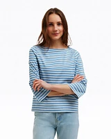 Corey Bell Sleeve Top Blue Mariner Stripe