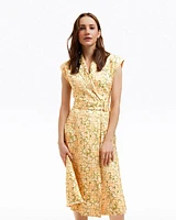 Addison Short Sleeve Midi Shirtdress Floral Rattan