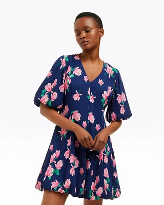 Elaine V-Neck Mini Dress Magnolia Buds