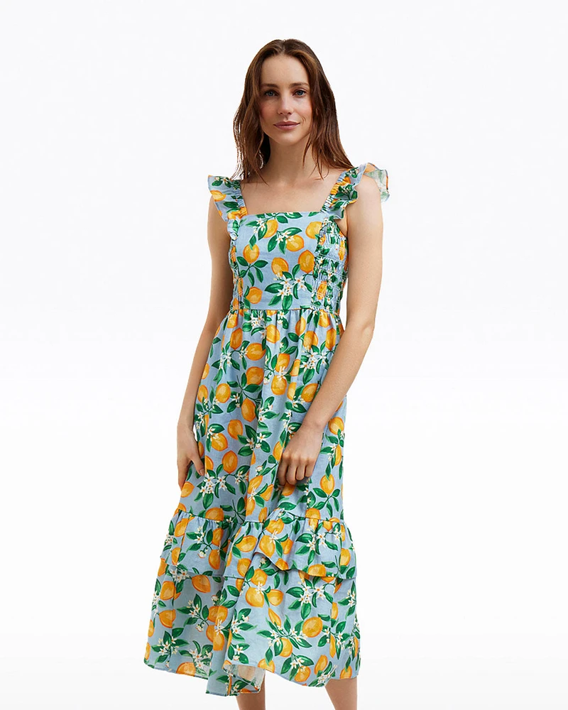Carrie Midi Dress Lemon Blossom