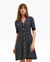 Judy Striped Knit Dress Navy Stripe