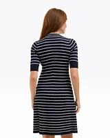 Judy Striped Knit Dress Navy Stripe