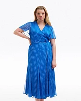 Daphne Wrap Dress Royal Blue Polka Dot