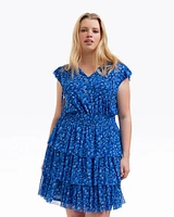 Alana Tiered Dress Blue Scattered Ditsy