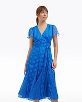 Daphne Wrap Dress Royal Blue Polka Dot