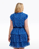 Alana Tiered Dress Blue Scattered Ditsy