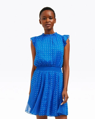 Camellia Mini Dress Blue Dots