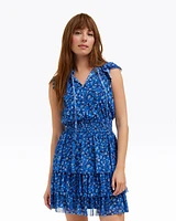 Alana Tiered Dress Blue Scattered Ditsy