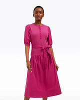 Celeste Mixed Media Dress Raspberry Pink